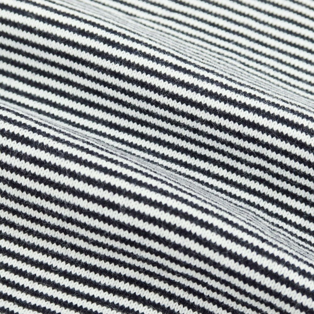 【中古】バフィー BAFY コットン ボーダー スキッパー 半袖 ポロニット ブラックxホワイト【 50 】【 状態ランクB 】【 メンズ 】