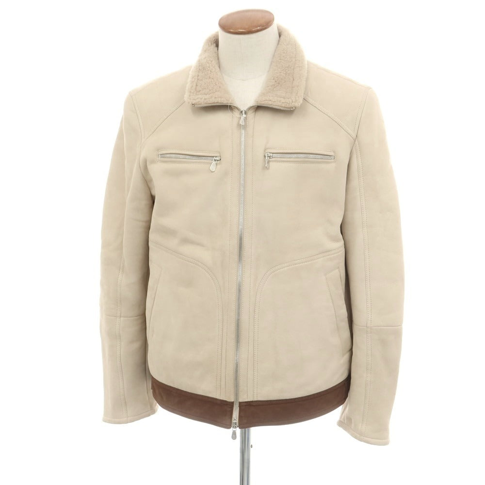 【中古】ブルネロクチネリ Brunello Cucinelli ムートンレザーブルゾン ベージュ【 M 】【 状態ランクC 】【 メンズ 】