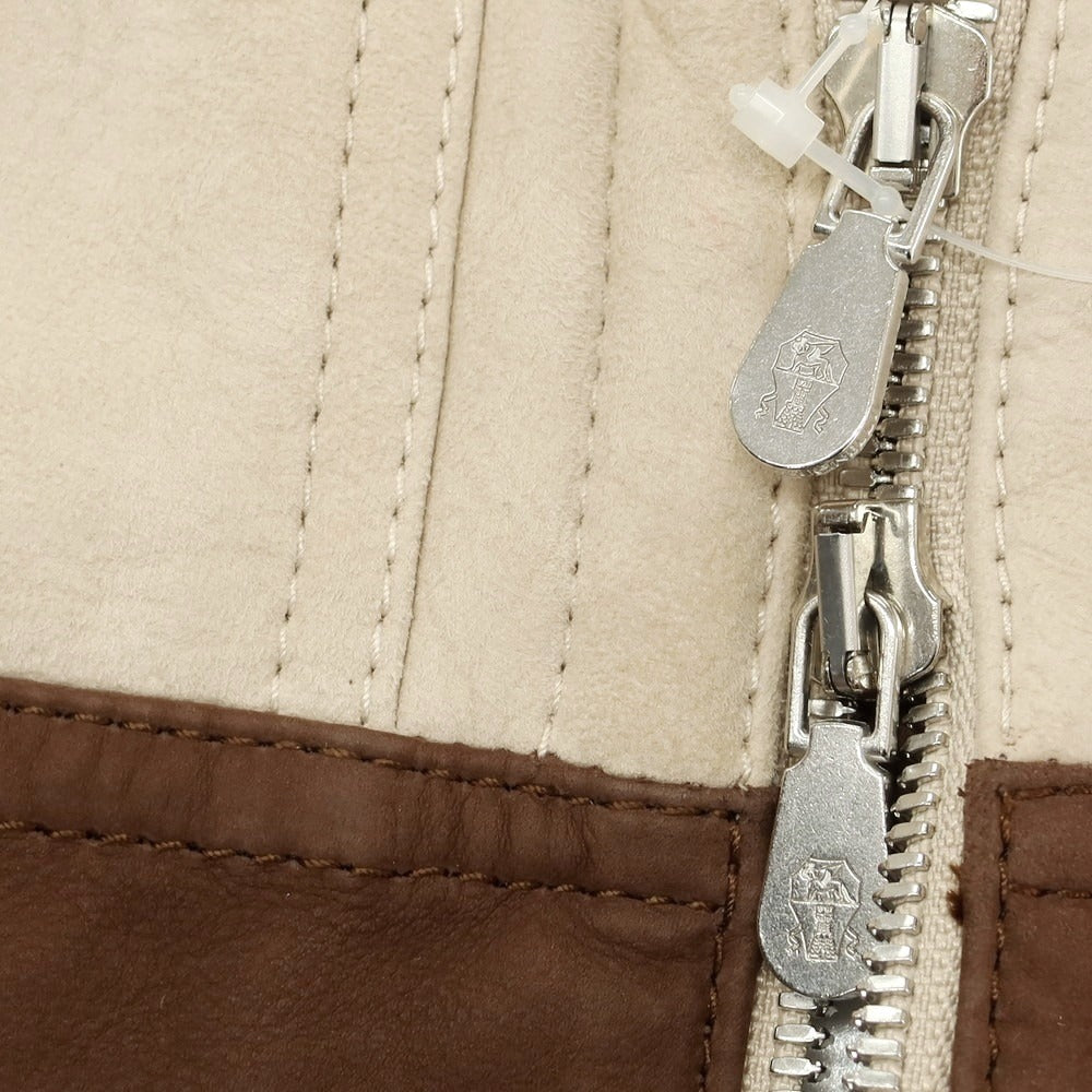【中古】ブルネロクチネリ Brunello Cucinelli ムートンレザーブルゾン ベージュ【 M 】【 状態ランクC 】【 メンズ 】