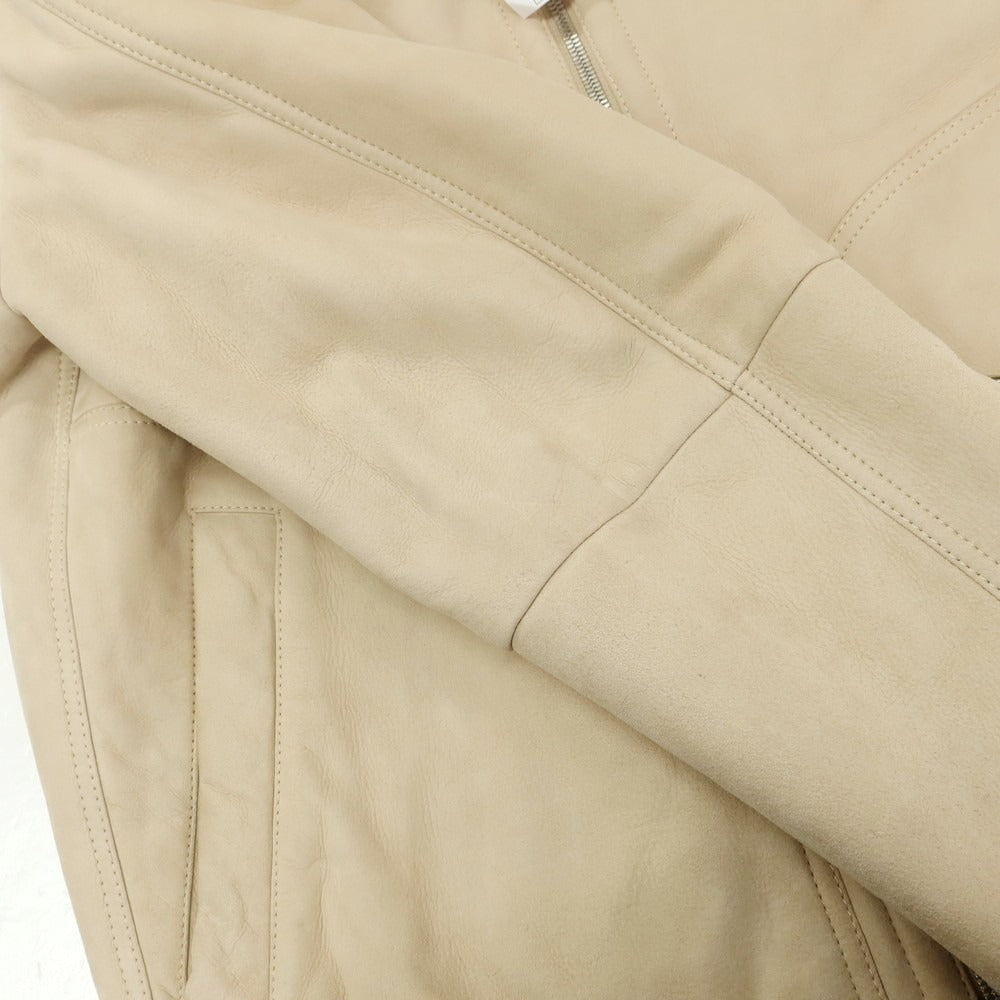 【中古】ブルネロクチネリ Brunello Cucinelli レザーライダースジャケット ベージュ【 M 】【 状態ランクC 】【 メンズ 】