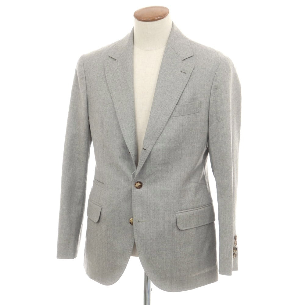 【中古】ブルネロクチネリ Brunello Cucinelli ウール テーラードジャケット ライトグレー【 46 】【 状態ランクD 】【 メンズ 】