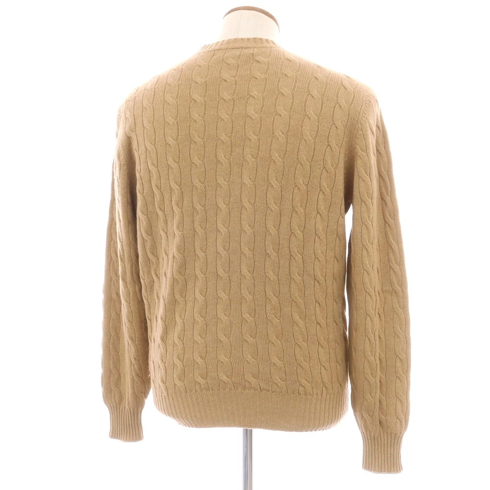 【中古】ブルネロクチネリ Brunello Cucinelli ケーブル編み カシミヤ クルーネック プルオーバーニット ダークベージュ【 48 】【 状態ランクC 】【 メンズ 】