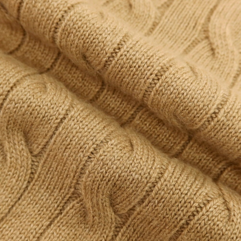 【中古】ブルネロクチネリ Brunello Cucinelli ケーブル編み カシミヤ クルーネック プルオーバーニット ダークベージュ【 48 】【 状態ランクC 】【 メンズ 】