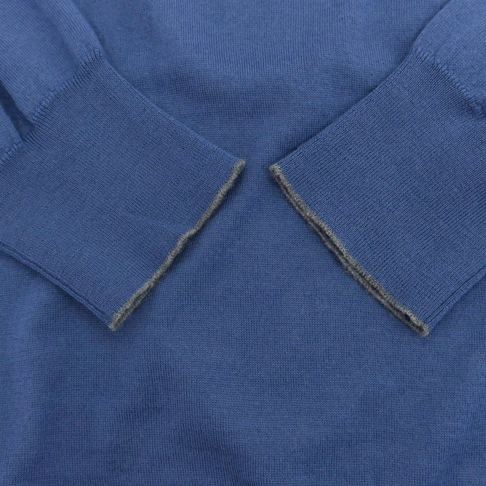 【中古】ブルネロクチネリ Brunello Cucinelli ハイゲージ ウールカシミヤ ハーフジップ プルオーバーニット スモークブルー【 48 】【 状態ランクB 】【 メンズ 】