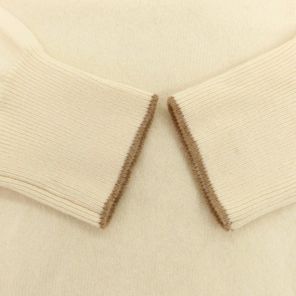 【中古】ブルネロクチネリ Brunello Cucinelli ハイゲージ ウールカシミヤシルク タートルネック プルオーバーニット アイボリー【 46 】【 状態ランクB 】【 メンズ 】