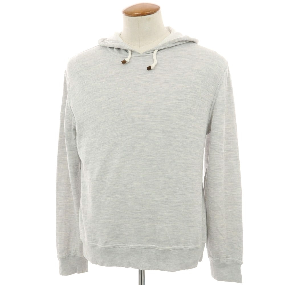 【中古】ブルネロクチネリ Brunello Cucinelli コットンシルクナイロン ジャージー プルオーバー パーカー ライトグレー【 M 】【 状態ランクC 】【 メンズ 】