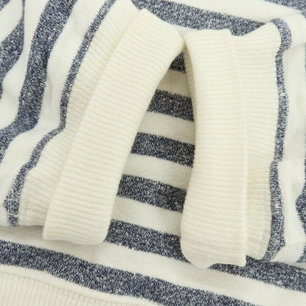 【中古】ブルネロクチネリ Brunello Cucinelli コットンリネン ボーダー クルーネック スウェット ネイビーxホワイト【 M 】【 状態ランクC 】【 メンズ 】