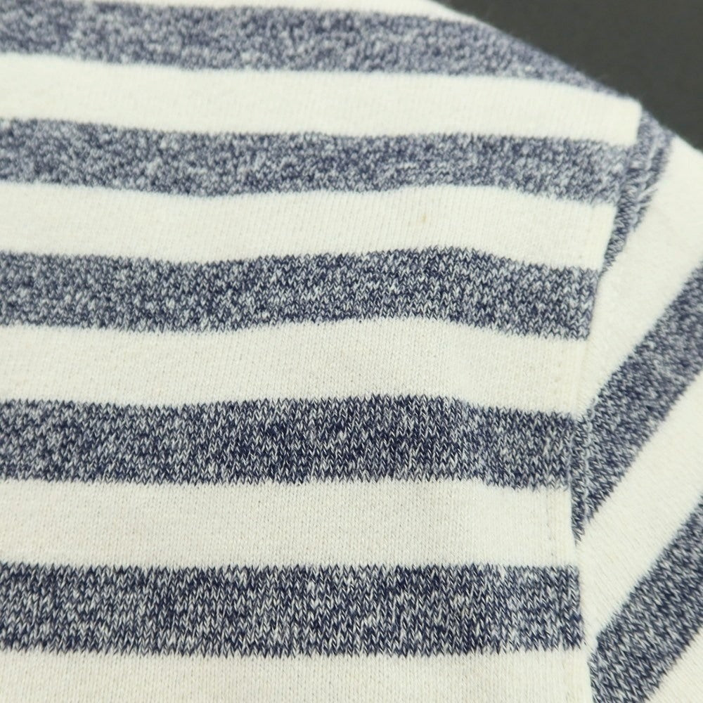 【中古】ブルネロクチネリ Brunello Cucinelli コットンリネン ボーダー クルーネック スウェット ネイビーxホワイト【 M 】【 状態ランクC 】【 メンズ 】