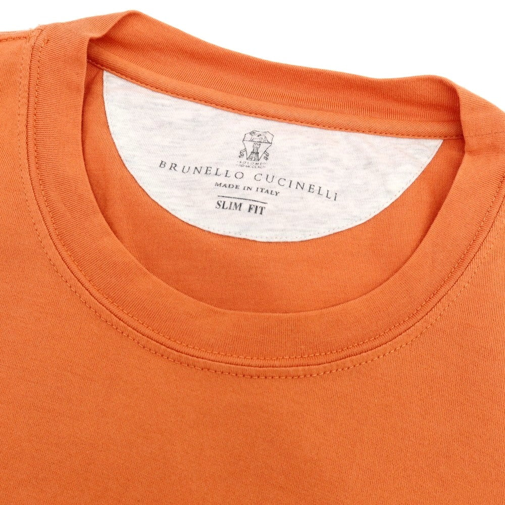 【中古】ブルネロクチネリ Brunello Cucinelli コットン クルーネック 半袖Tシャツ オレンジ【 S 】【 状態ランクB 】【 メンズ 】