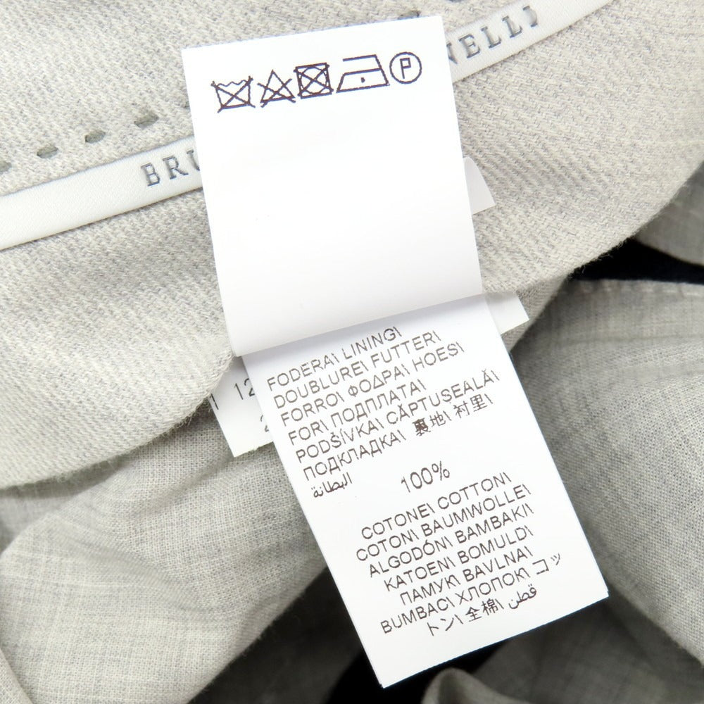 【中古】【未使用】ブルネロクチネリ Brunello Cucinelli コットンウール ストライプ ドレススラックスパンツ ネイビーxホワイト【 46 】【 状態ランクS 】【 メンズ 】