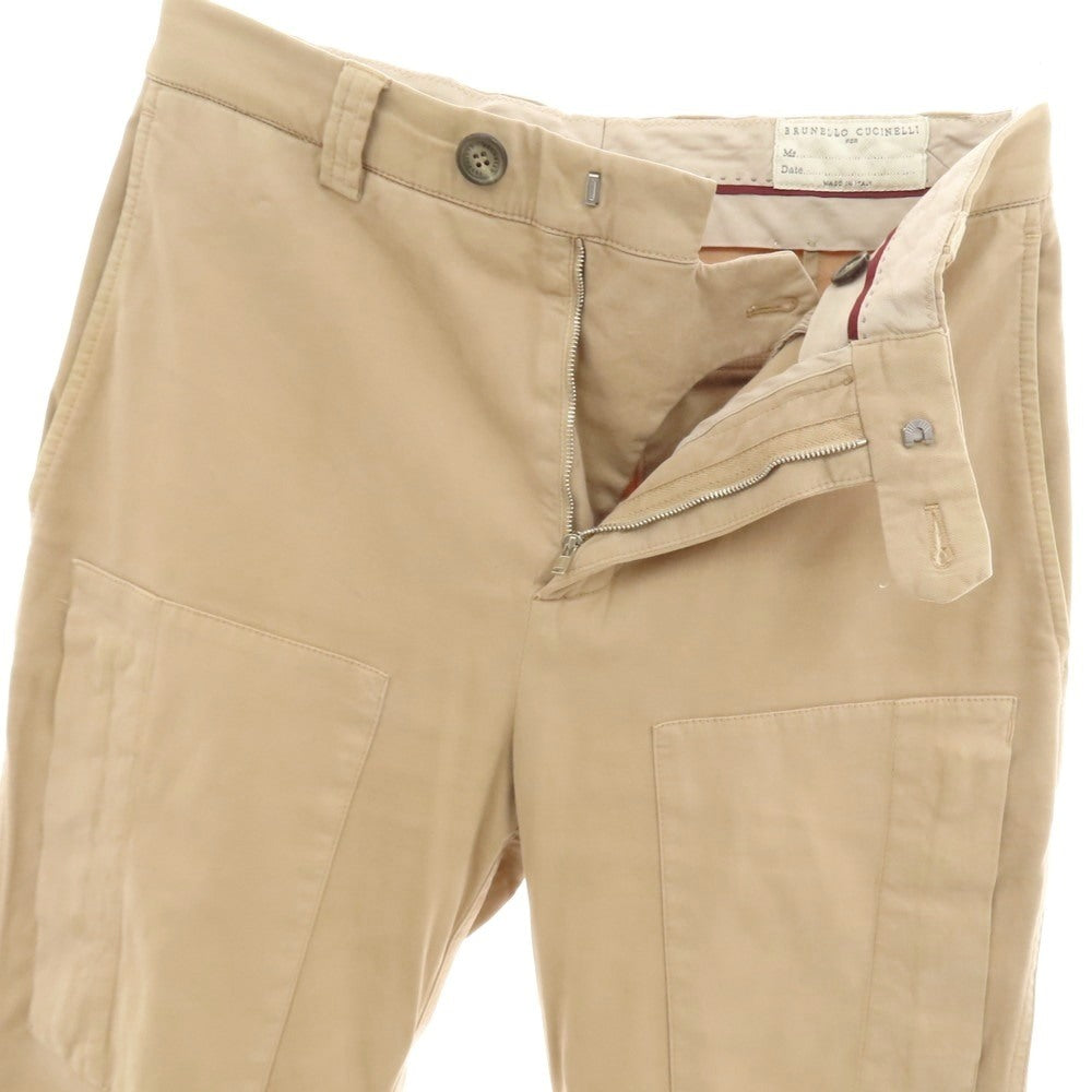 【中古】ブルネロクチネリ Brunello Cucinelli ストレッチ コットン カジュアルスラックスパンツ ベージュ【 44 】【 状態ランクC 】【 メンズ 】
