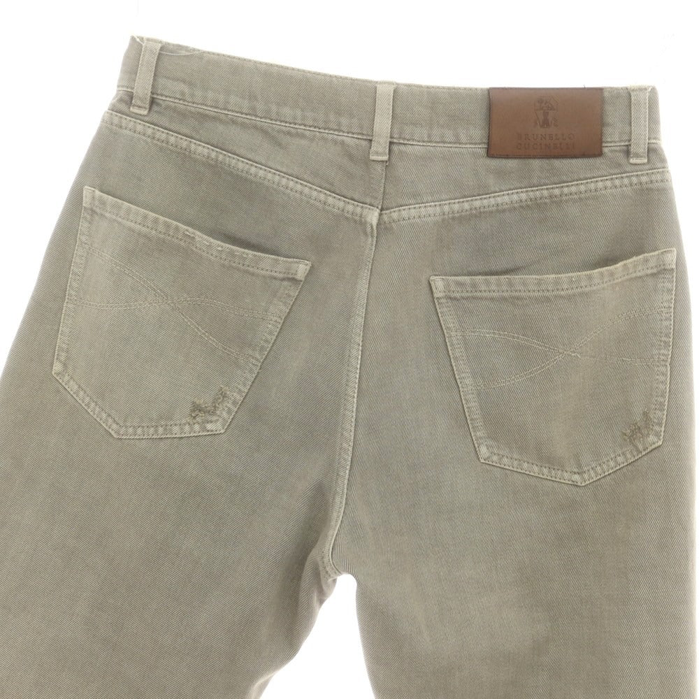 【中古】ブルネロクチネリ Brunello Cucinelli コットンポリエステル デニムパンツ グレージュ【 46 】【 状態ランクD 】【 メンズ 】