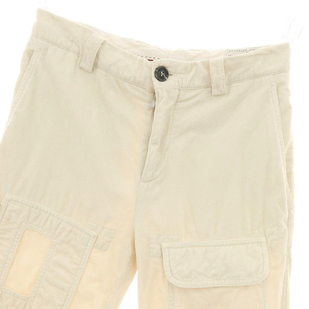 【中古】ブルネロクチネリ Brunello Cucinelli コットン コーデュロイパンツ アイボリー【サイズ44】【 状態ランクC 】【 メンズ 】