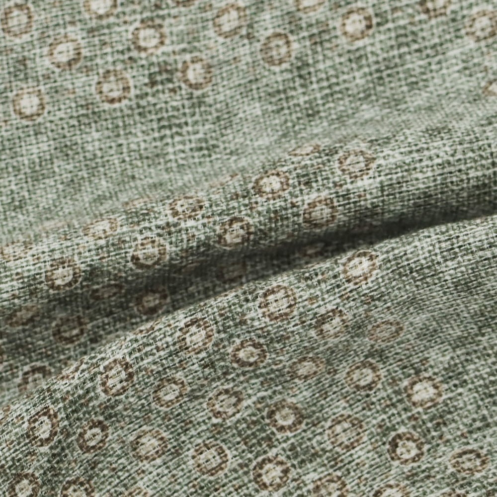 【中古】ブルネロクチネリ Brunello Cucinelli リネンコットン プリント ポケットチーフ ホワイトグリーン【 状態ランクB 】【 メンズ 】