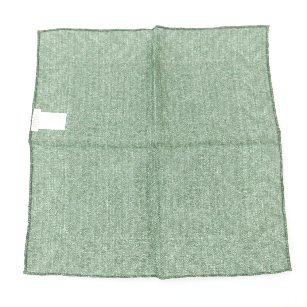 【中古】ブルネロクチネリ Brunello Cucinelli リネンコットン プリント ポケットチーフ グリーン【 状態ランクB 】【 メンズ 】