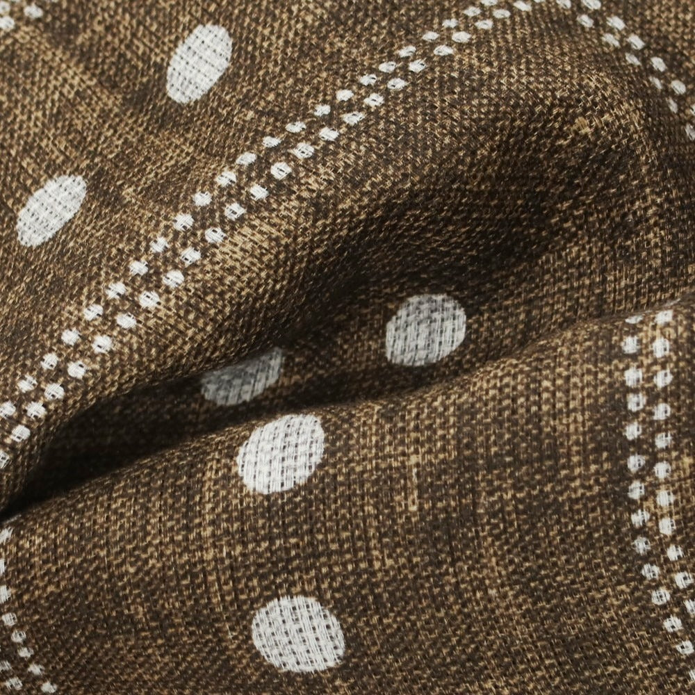 【中古】ブルネロクチネリ Brunello Cucinelli リネンコットン プリント ポケットチーフ ブラウン【 状態ランクB 】【 メンズ 】