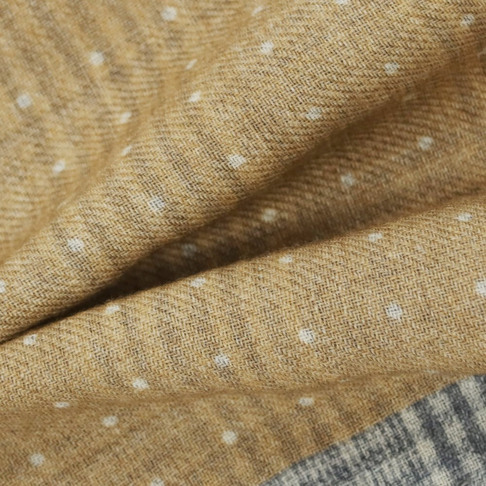 【中古】ブルネロクチネリ Brunello Cucinelli ウール プリント ポケットチーフ ベージュxグレー【 状態ランクB 】【 メンズ 】