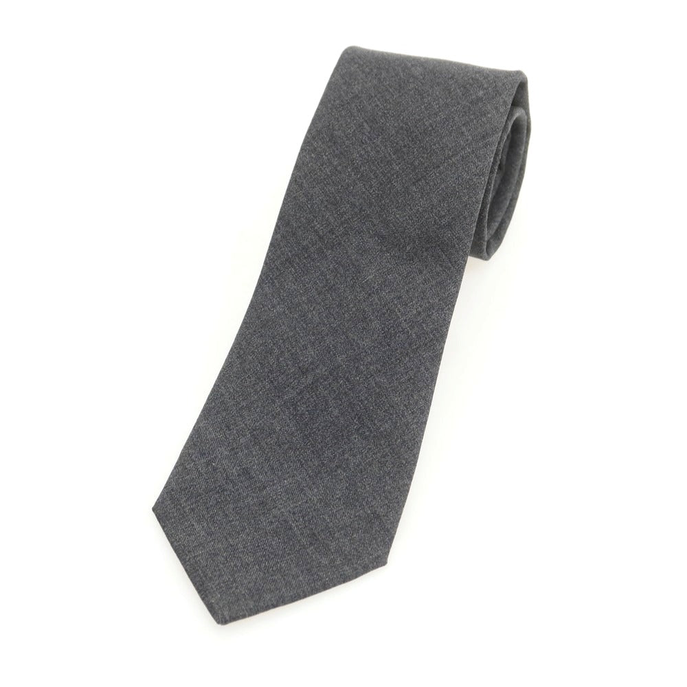 【中古】ブルネロクチネリ Brunello Cucinelli ウール 無地ネクタイ ダークグレー【 状態ランクB 】【 メンズ 】