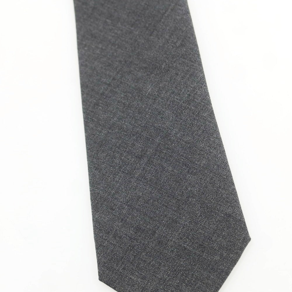 【中古】ブルネロクチネリ Brunello Cucinelli ウール 無地ネクタイ ダークグレー【 状態ランクB 】【 メンズ 】