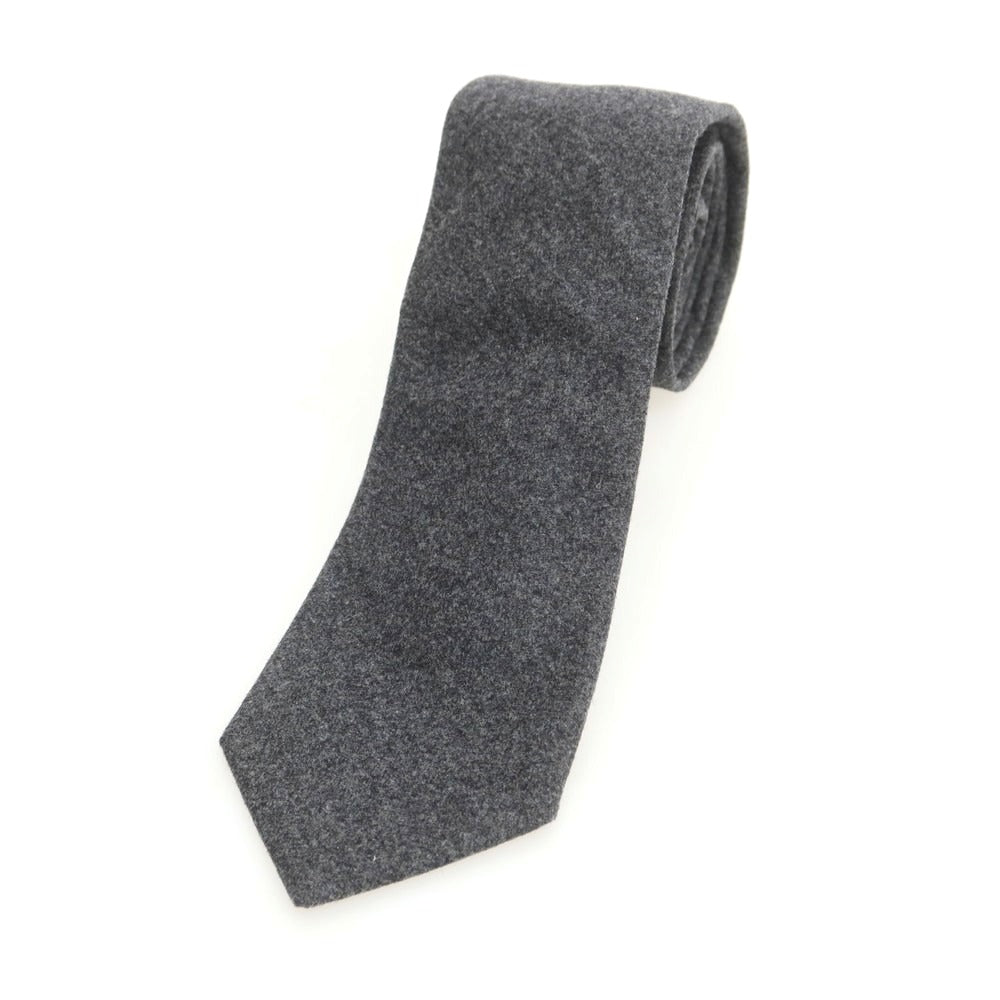 【中古】ブルネロクチネリ Brunello Cucinelli ウールシルクカシミヤ 無地ネクタイ ダークグレー【 状態ランクB 】【 メンズ 】