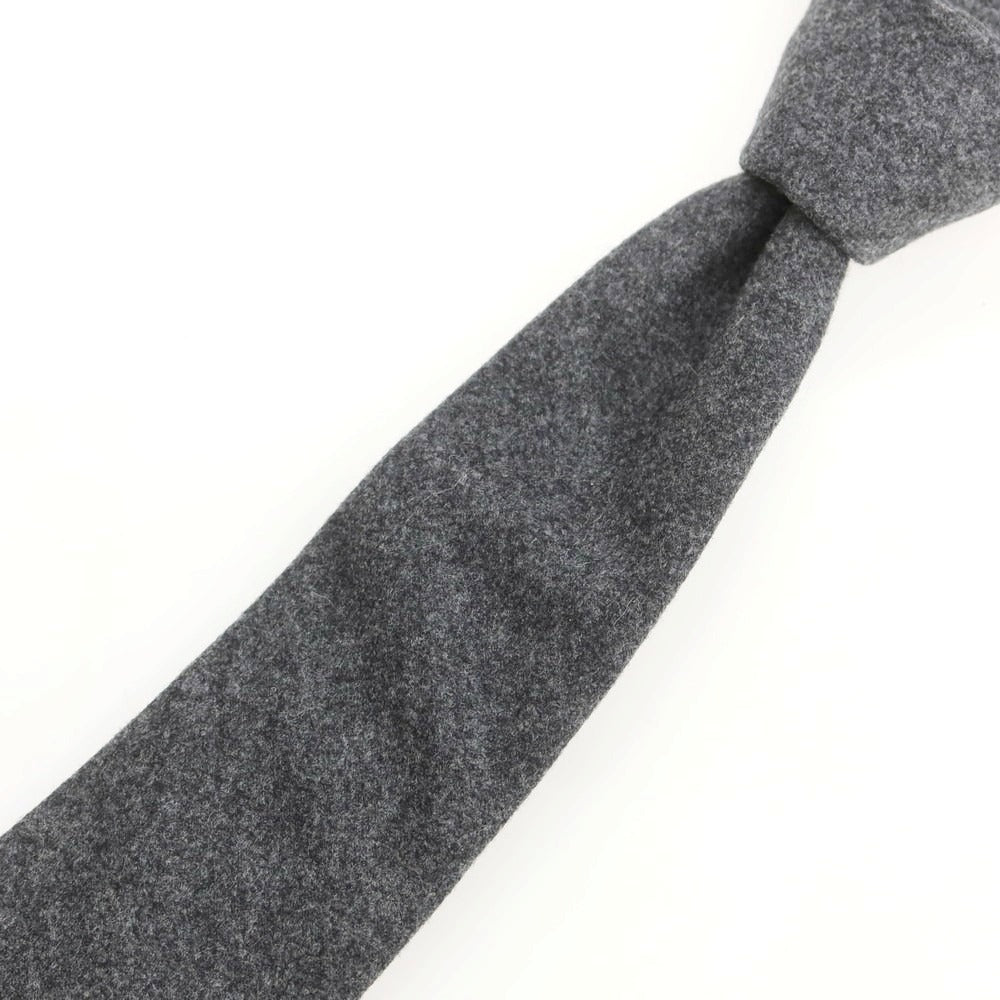 【中古】ブルネロクチネリ Brunello Cucinelli ウールシルクカシミヤ 無地ネクタイ ダークグレー【 状態ランクB 】【 メンズ 】