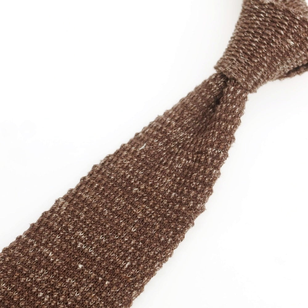 【中古】ブルネロクチネリ Brunello Cucinelli コットンリネン ニットタイ ブラウン【 状態ランクB 】【 メンズ 】