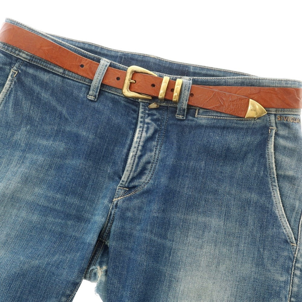【中古】ブルネロクチネリ Brunello Cucinelli レザー ベルト ブラウンxゴールド【 85 】【 状態ランクB 】【 メンズ 】