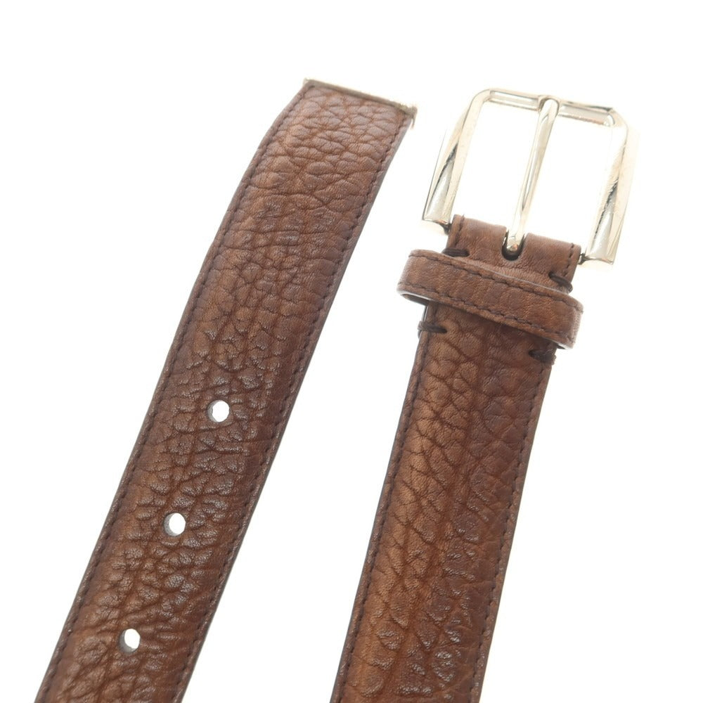 【中古】ブルネロクチネリ Brunello Cucinelli レザー ベルト ブラウンxシルバー【 85 】【 状態ランクB 】【 メンズ 】
