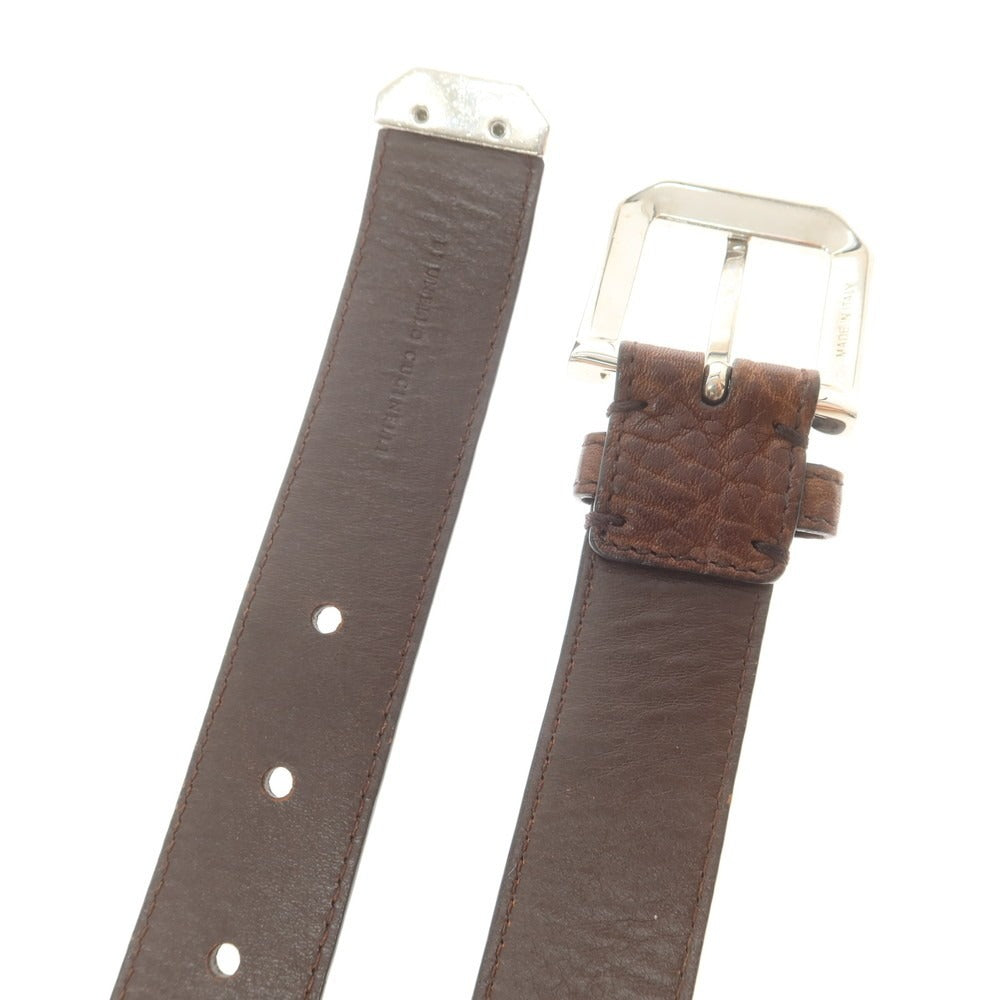 【中古】ブルネロクチネリ Brunello Cucinelli レザー ベルト ブラウンxシルバー【 85 】【 状態ランクB 】【 メンズ 】