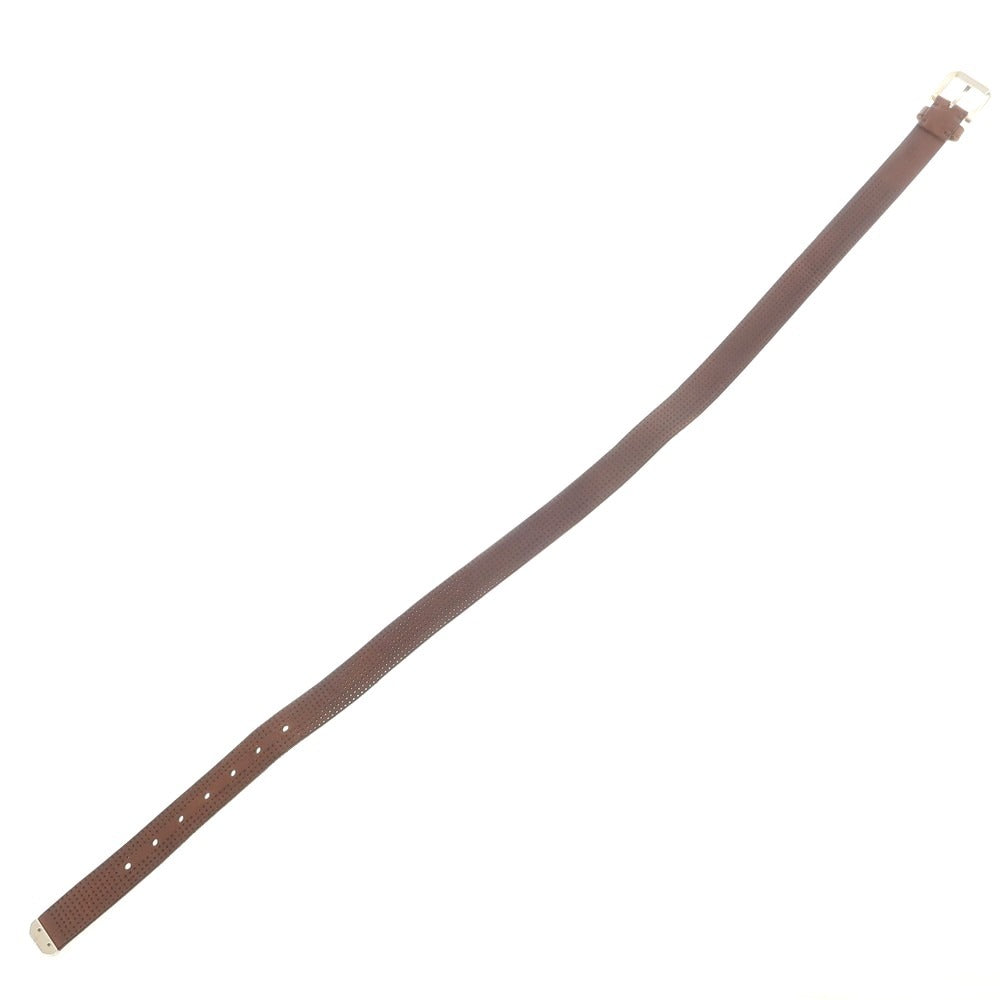 【中古】ブルネロクチネリ Brunello Cucinelli パンチングレザー ベルト ブラウンxシルバー【 85 】【 状態ランクB 】【 メンズ 】