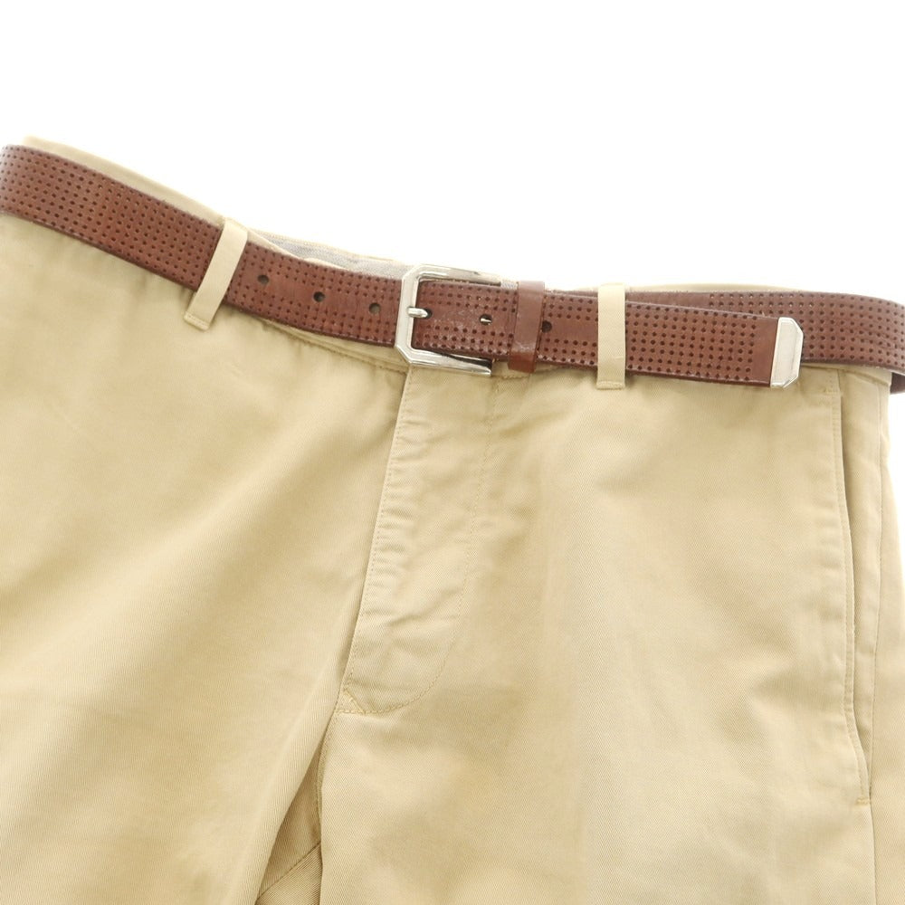【中古】ブルネロクチネリ Brunello Cucinelli パンチングレザー ベルト ブラウンxシルバー【 85 】【 状態ランクB 】【 メンズ 】