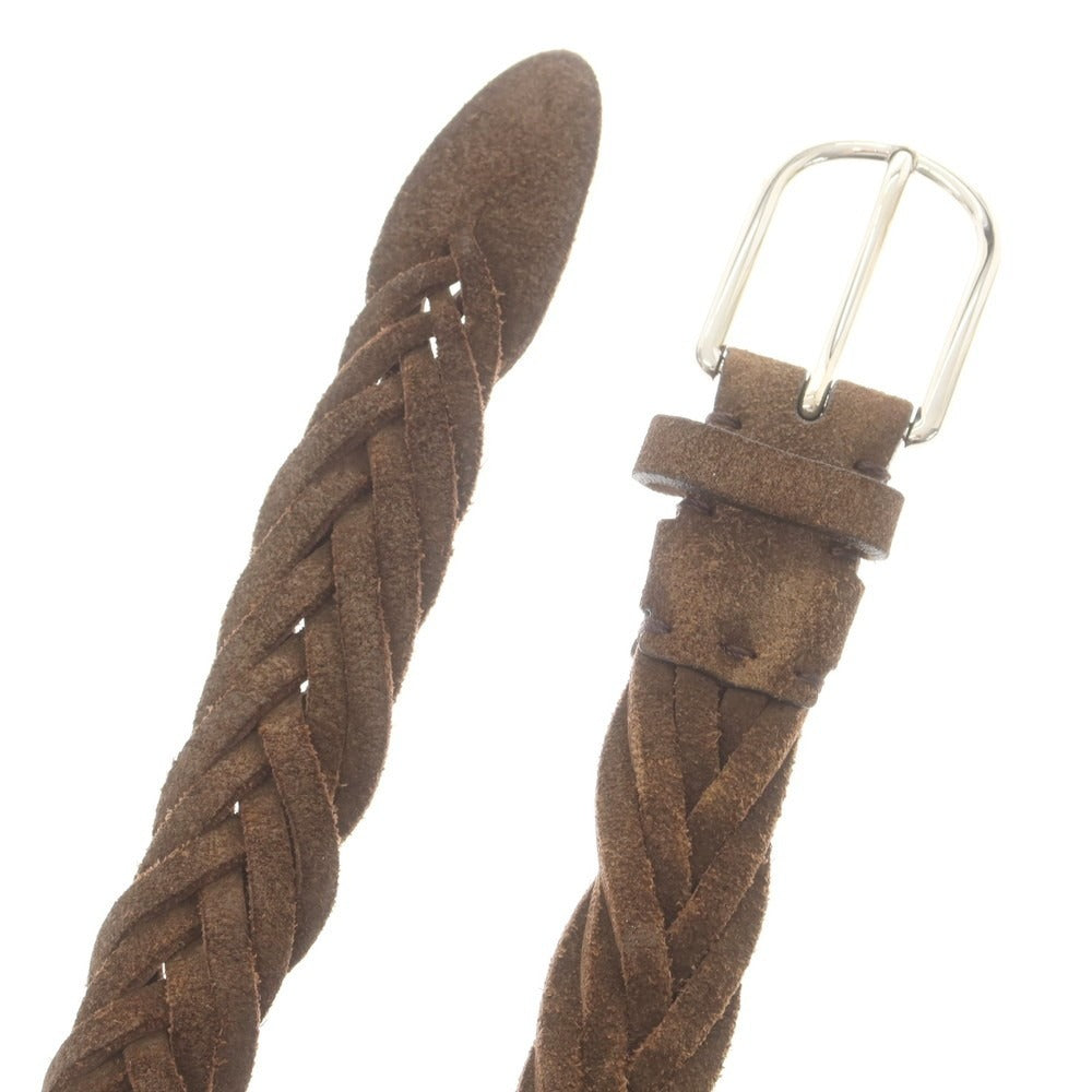 【中古】ブルネロクチネリ Brunello Cucinelli スエードレザー メッシュベルト ダークブラウン【 85 】【 状態ランクB 】【 メンズ 】