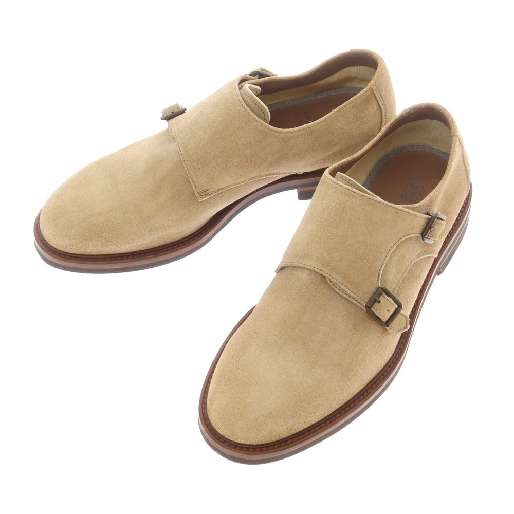 【中古】ブルネロクチネリ Brunello Cucinelli スエード ダブルモンク ドレスシューズ ベージュ【 42 】【 状態ランクA 】【 メンズ 】