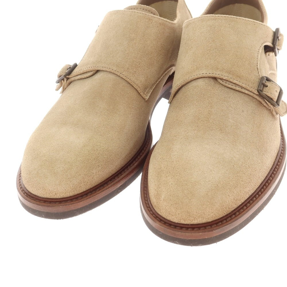 【中古】ブルネロクチネリ Brunello Cucinelli スエード ダブルモンク ドレスシューズ ベージュ【 42 】【 状態ランクA 】【 メンズ 】