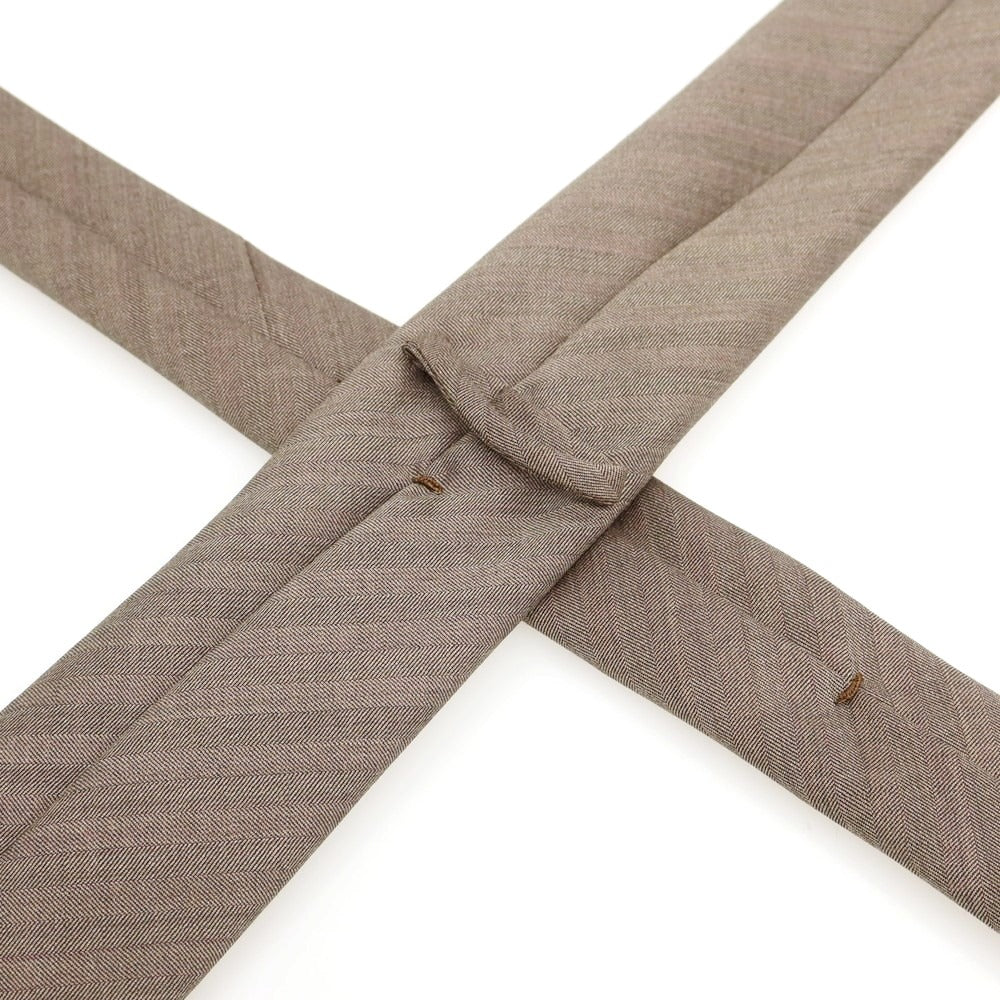 【中古】タイユアタイ TIE YOUR TIE セッテピエゲ ウールシルク 無地ネクタイ アッシュブラウン【 状態ランクA 】【 メンズ 】