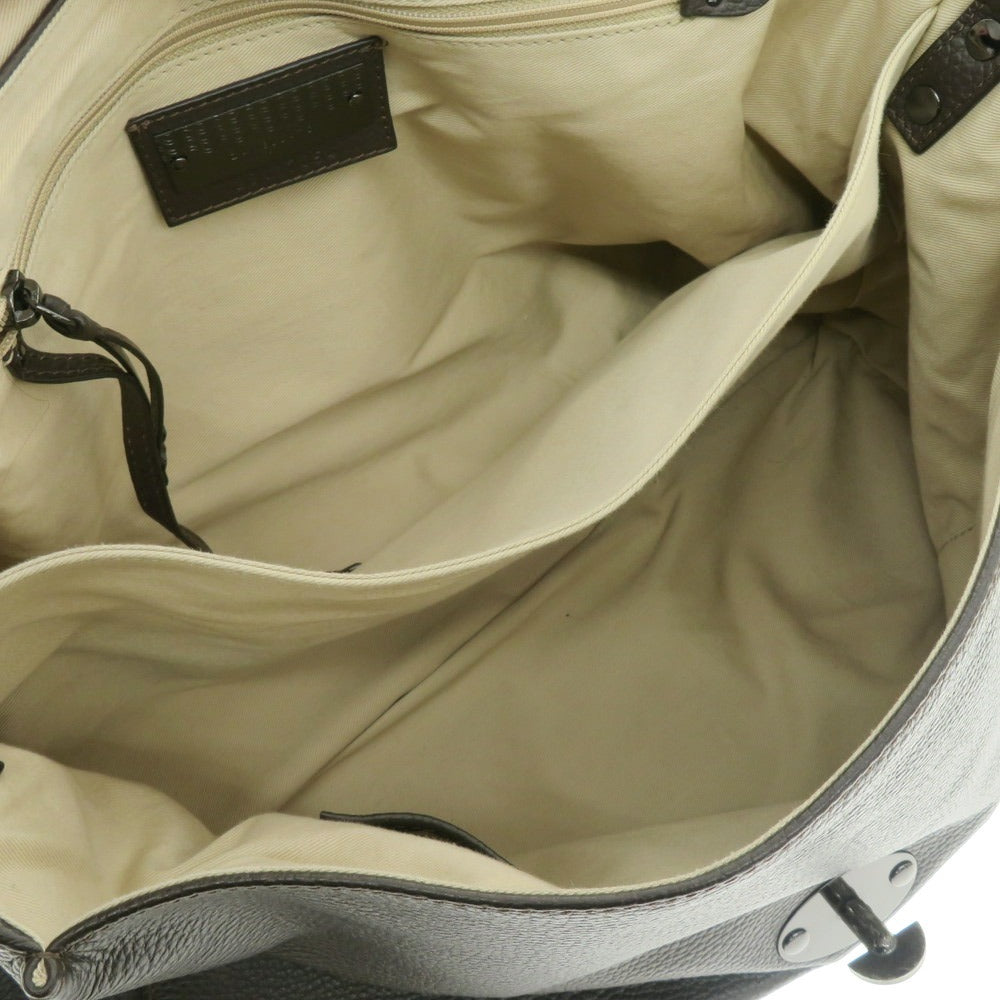 【中古】ザネラート ZANELLATO ポスティーナ シュリンクレザー ショルダーバッグ ダークブラウン【 状態ランクB 】【 メンズ 】