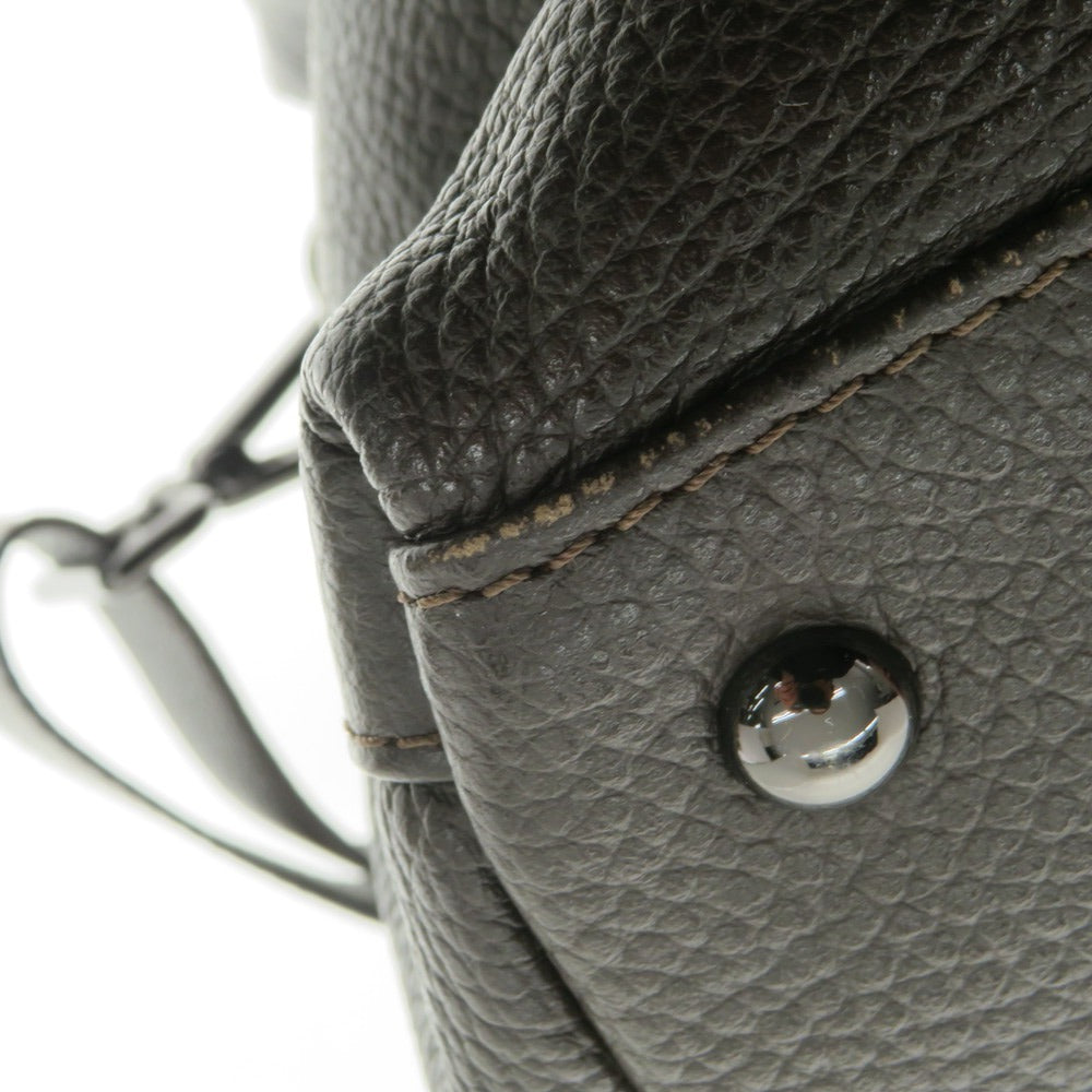 【中古】ザネラート ZANELLATO ポスティーナ シュリンクレザー ショルダーバッグ ダークブラウン【 状態ランクB 】【 メンズ 】