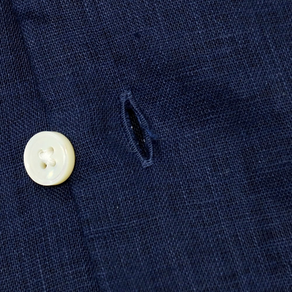 【中古】アルコディオ ARCODIO リネン オープンカラー 半袖シャツ ネイビー【サイズM】【 状態ランクA 】【 メンズ 】