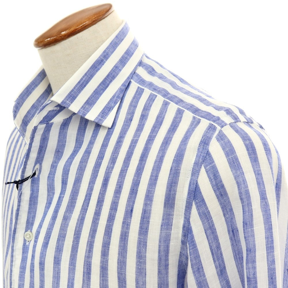 【中古】イタルスタイル ITAL STYLE リネン カジュアルシャツ ブルーxホワイト【サイズM】【 状態ランクB 】【 メンズ 】