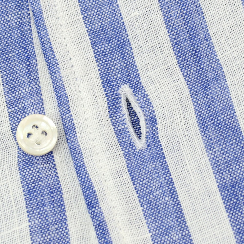 【中古】イタルスタイル ITAL STYLE リネン カジュアルシャツ ブルーxホワイト【サイズM】【 状態ランクB 】【 メンズ 】