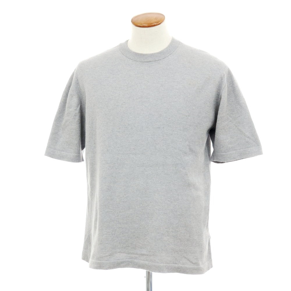 【中古】ジョンスメドレー JOHN SMEDLEY コットン 半袖クルーネックニット ライトグレー【 M 】【 状態ランクC 】【 メンズ 】