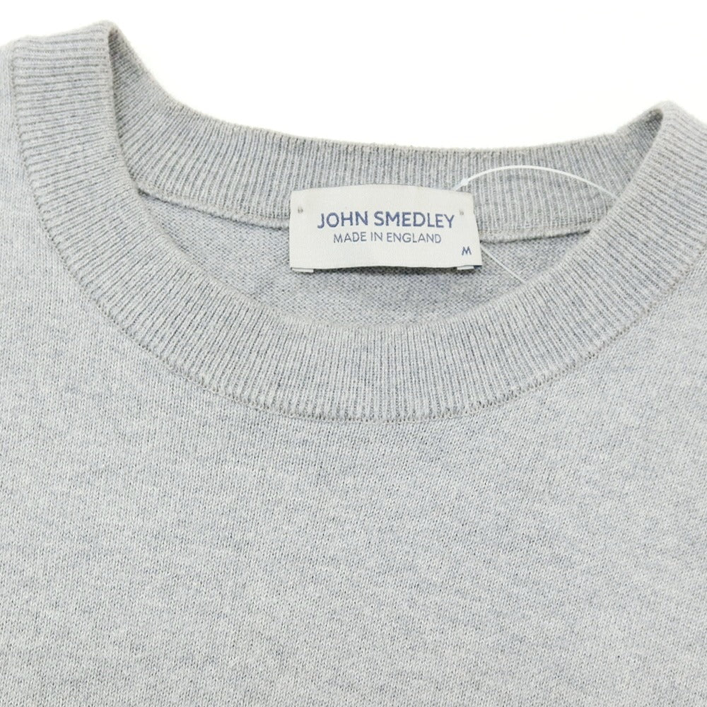 【中古】ジョンスメドレー JOHN SMEDLEY コットン 半袖クルーネックニット ライトグレー【 M 】【 状態ランクC 】【 メンズ 】