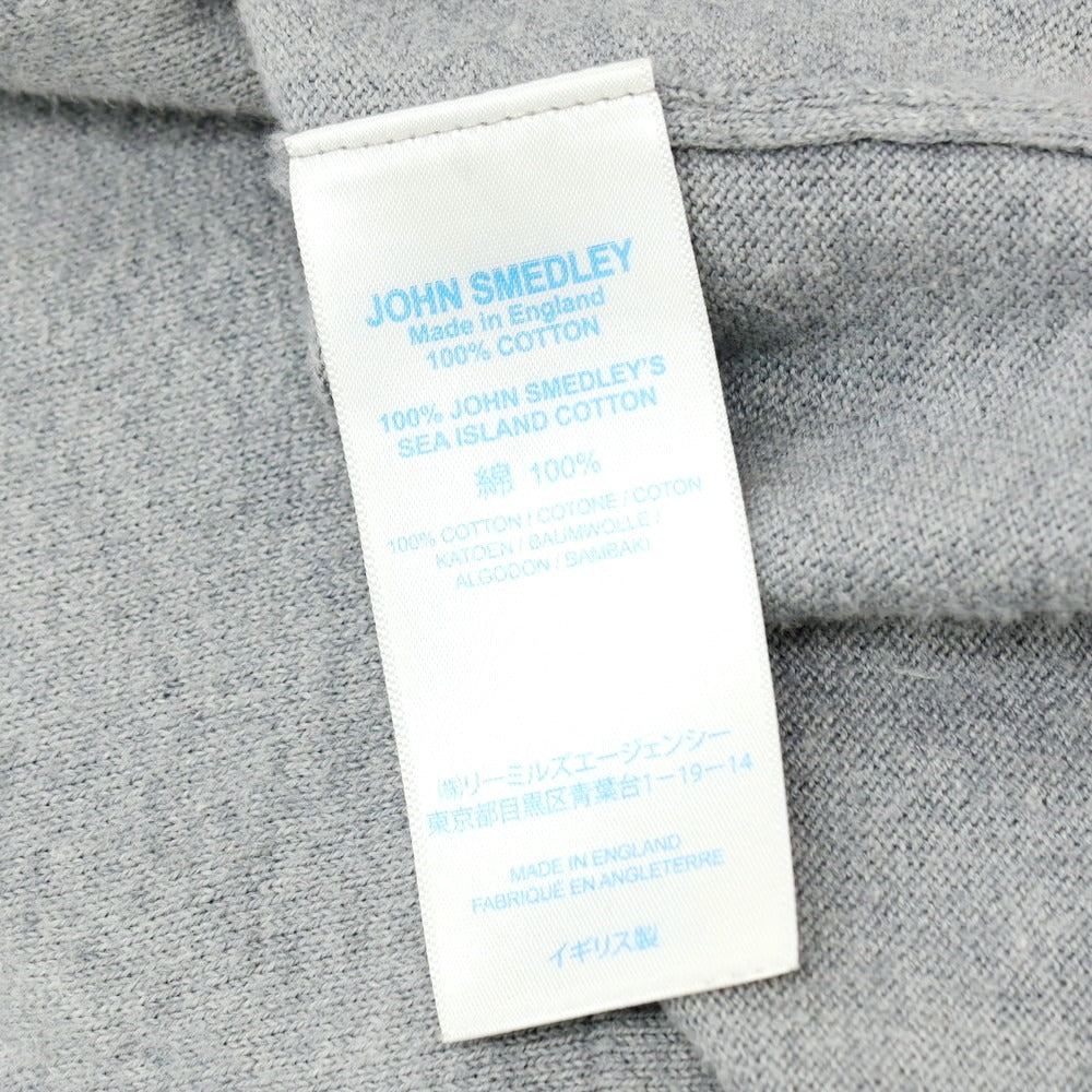 【中古】ジョンスメドレー JOHN SMEDLEY コットン 半袖クルーネックニット ライトグレー【 M 】【 状態ランクC 】【 メンズ 】