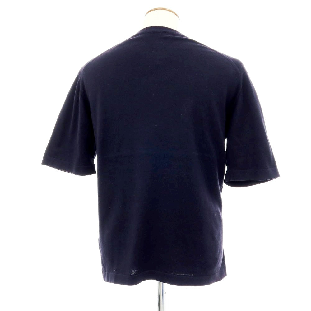 【中古】ジョンスメドレー JOHN SMEDLEY コットン 半袖クルーネックニット ネイビー【 M 】【 状態ランクC 】【 メンズ 】