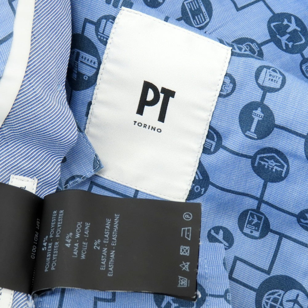 【中古】ピーティートリノ PT TORINO TECHNO WASHABLE WOOL ストレッチ ポリエステルウール ドレススラックスパンツ ブラック【 44 】【 状態ランクC 】【 メンズ 】