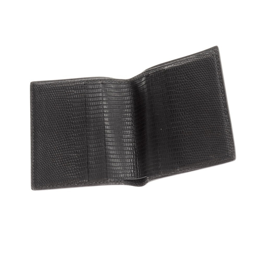 【中古】ティーエムビーエイチ T・MBH プレミアムクロコ 二つ折り財布 ブラック【 状態ランクB 】【 メンズ 】