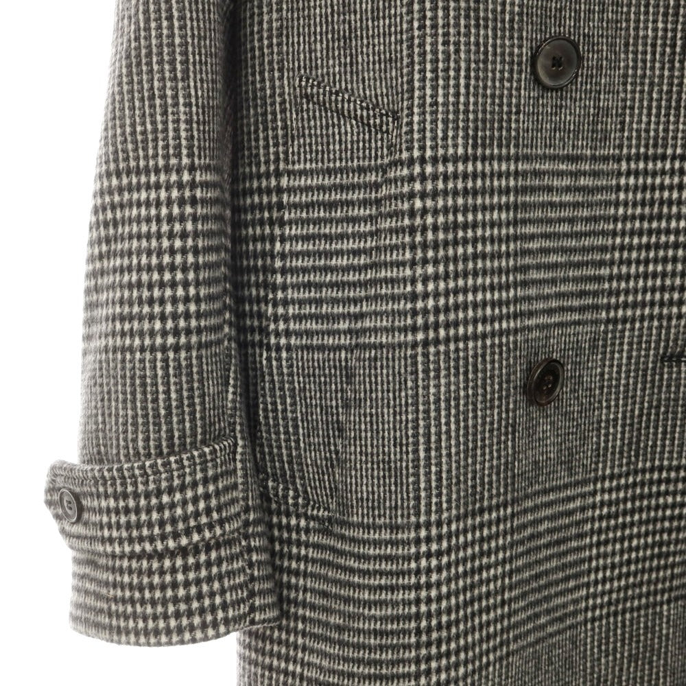 【中古】マッキントッシュ Mackintosh ウール グレンチェック ベルテッド ダブルブレストコート ブラックxホワイト【 38 】【 状態ランクB 】【 メンズ 】