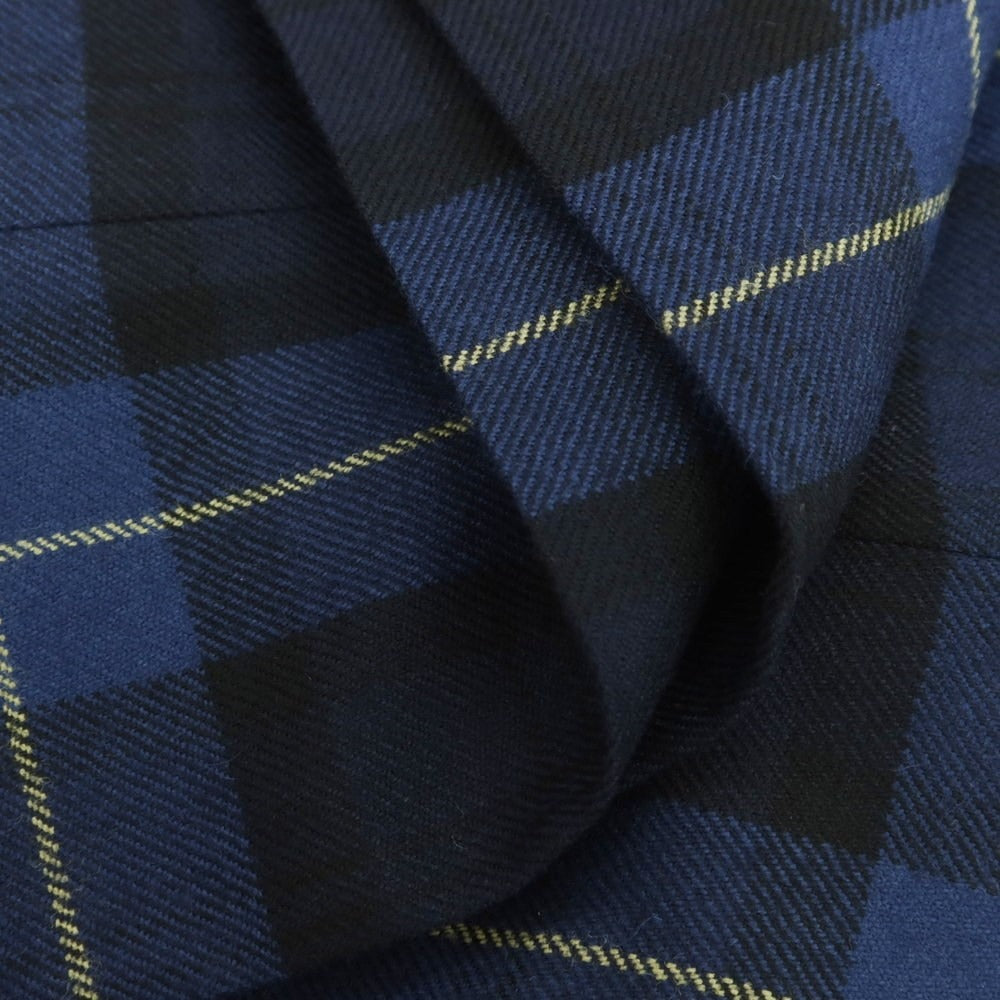 【中古】ベルナール ザンス BERNARD ZINS ウール チェック ドレススラックスパンツ ネイビーxブルー【 42 】【 状態ランクA 】【 メンズ 】