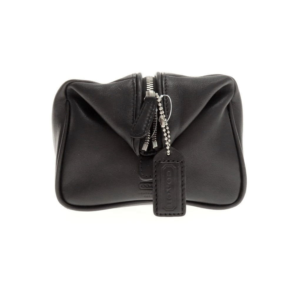 【中古】コーチ COACH レザー 大型 トラベル ポーチ ブラック【 状態ランクB 】【 メンズ 】