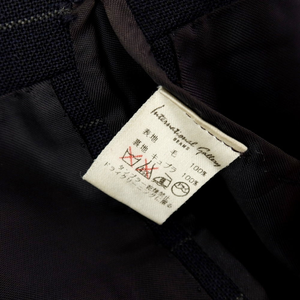 【中古】アントニオ パニコ Antonio Panico ウール ストライプ 3つボタンスーツ ネイビーxライトグレー【サイズ44】【 状態ランクD 】【 メンズ 】